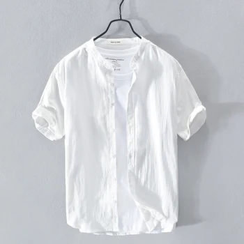 2020 Poletje perilo majica moški dihanje kratek rokav beli vrhovi srajce za človeka trdna obleka, srajca homme RC211