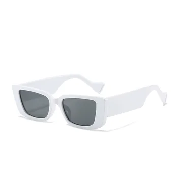 Sončna očala Ženske Pravokotnik 2021 Letnik blagovne Znamke Prosojne Barve Moški Ženski Luksuzni Mala sončna Očala Retro UV400 Očala Črna 8541