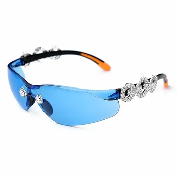 2021 Crystral sončna Očala Ženske Moški Modni Personlity Vetrobransko steklo, z UV Zaščito Blu Rumena UV400 Ogledalo Feminino