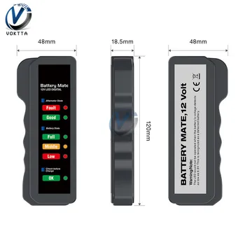 12V Akumulator Tester Digitalni Tester za Baterije 6 LED Osvetlitev Zaslona Avto Orodje za Diagnostiko, Napajanje Tester Merilni Instrument