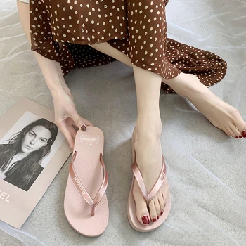 EOEODOIT Moda Poletni Sandali Ženske Ravno Pete Flip Flops na Prostem Copate Priložnostne Počitnice, Vikendi Strani Čevlji