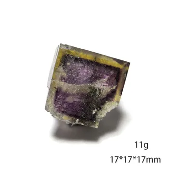 11g B4-2 Naravni Gradient Vijolično Okno Fluorite Arsenopyrite Mineralnih Kristalov Vzorcu Doma Dekoracijo Iz Notranjo Mongolijo 8595