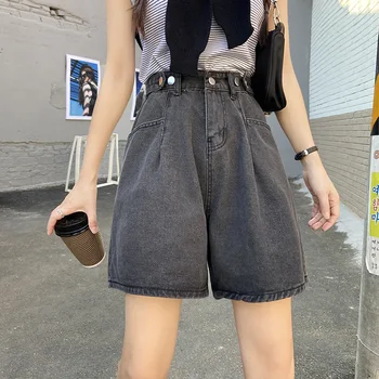 Visok pas black vitek noge long-line traper hlače ženske poletje preprost svoboden vsestranski naravnost hlače ženske slog