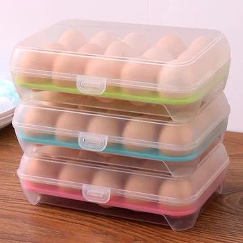 Doma Jajce Škatla Za Shranjevanje Jajce Pladenj Posode Kuhinja Hladilnik 15 Omrežja Jajca Plastičnih Razpršilnik Nepredušno Sveže Organizator Polje Orodje