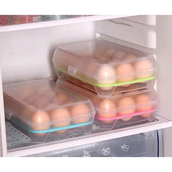 Doma Jajce Škatla Za Shranjevanje Jajce Pladenj Posode Kuhinja Hladilnik 15 Omrežja Jajca Plastičnih Razpršilnik Nepredušno Sveže Organizator Polje Orodje