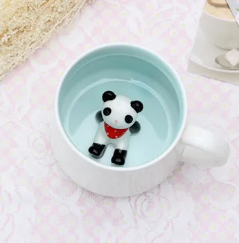 Keramični Vrč Lepe Risanke 3D Tri-dimenzionalni Srčkan Živali Mleka, Skodelico Kave Kave Vrč Hladne Pijače Skodelice Shake Cappuccino Latte Pokal 86756