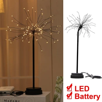 LED Nočna Lučka USB Baterija Upravlja LED Pravljice Božično Drevo Regrat Ognjemet Žice Niz Luči Soba Desk Lučka za Osvetlitev Dekor 8679