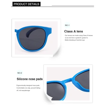 Otroška sončna Očala Polarizirana Objektiv Klasičnih sončna Očala Za Otroke, Dojenčke Fant Dekle Srčkan UV400 Zaščito Letnik Očala Oculos 8708
