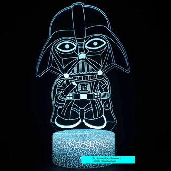 DISNEY LED svetloba night Star wars Šiv 3D vizualni stereo svetlobo dotik namizne svetilke 16color daljinsko upravljanje podatkovnega kabla USB je baterija dvojno purpo 87144