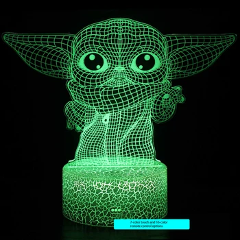 DISNEY LED svetloba night Star wars Šiv 3D vizualni stereo svetlobo dotik namizne svetilke 16color daljinsko upravljanje podatkovnega kabla USB je baterija dvojno purpo