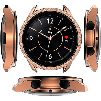 Za Samsung Galaxy Watch 3 41MM 45MM Primeru Bling Kristalno Diamanti PC Odbijača Zaščitna Watch Primere, za Galaxy Watch 3