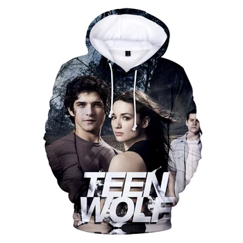 Vroče Prodaje Teen Wolf 3D Hoodies Moški/ženske Modni Priljubljena Priložnostne Puloverju Teen Wolf Mens Sweatshirts Hooded 3D Tiskanja Moških Polno