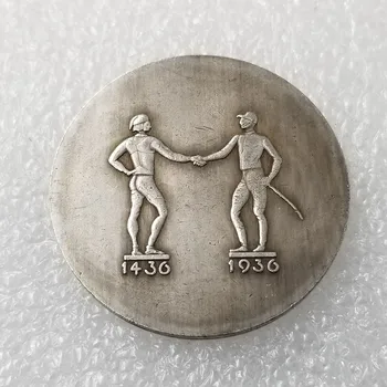 Starinsko Obrti 1436 1936 nemški pobakrena srebro dolar srebro krog tujih kovancev