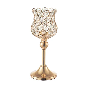 Zlato Kristalno Tealight svečniki Svečnik Pokal za Sodobno Hišo Dekor