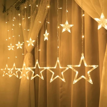 Božič je Praznik Luči, LED Pravljice Star Garland Zavese Niz Luči Dekor Okno Soba na Prostem Dekoracijo svate Lučka