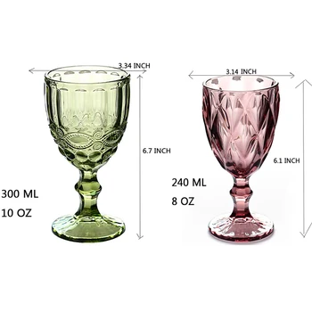 Kozarec vina Skodelice Retro Vintage Olajšave Rdeče Vino Pokal 300 ml Graviranje Embossment Sok Kozarci za Šampanjec Razvrstan Čaš