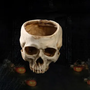 Skull Head Cvetlični Lonček Rastlin Skledo, Posoda Domov Film Dekor Planter Halloween