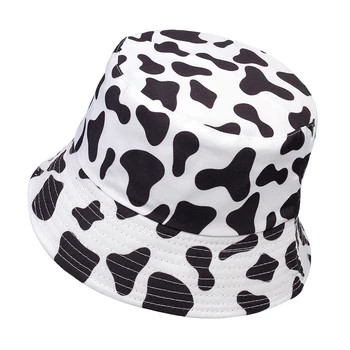 Moda poletje bombaž vedro klobuk mlečne krave Prugasta tiskanja Ribič Klobuki Hip Hop prostem, potovanja panama skp Sonce kape za moške, Ženske