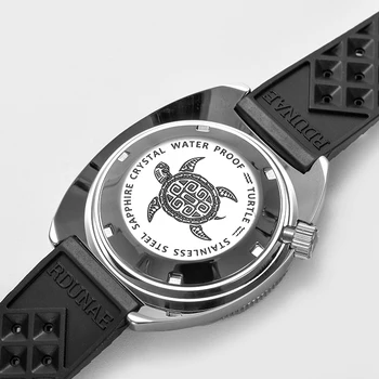RDUNAE Retangula Moške Samodejni Watch Abalone 6105/8000 Potapljanje Watch Vodotesen Svetlobni Mehanske Ure