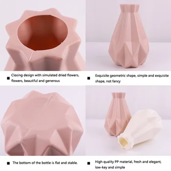 1pcs Imitacije Keramični Origami Plastičnih Vaza Posodo Mlečno Beli Cvet Pot Nordijske Preprost Doma Okraski Okraski
