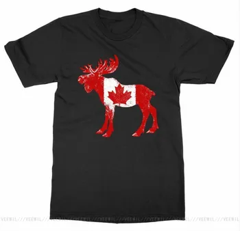 Moose Zastavo T-Shirt Dan Kanada Canadian Pravi Severni Polarni Medved Maple Leaf Beaver Duhovit Cotton TEE Majica 90878