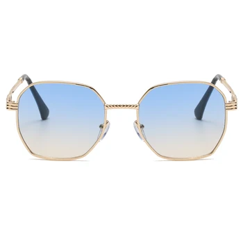 Peekaboo modra kovinska sončna očala ženske kvadratnih poligonske moška sončna očala za moške octagon gradient objektiv uv400 prostem 2022 poletje