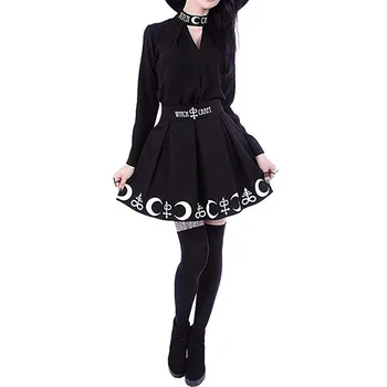 Krila, Ženska 2021 Modni Ženski Gothic Punk Čarovnice Luna Čarobno Urok Simboli Naguban Mini Krilo Priložnostne Krilo Vroče Prodaje