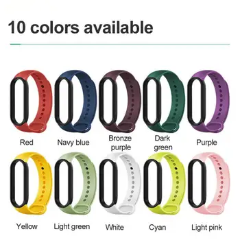 1PCS Trak Za Moj Band 5 Kontrastne Barve Silikonski Manšeta Zapestnica Zamenjava TPU Watchbands Za Xiaomi Pasu 5 Zapestje Trakov