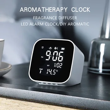 Eterično Olje Difuzor Budilka Temperatura Snooze Funkcijo Aromaterapija Vlažilnik z LED Nočne Luči Doma Dekor 91201