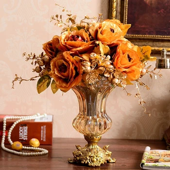 Beautiful Luxury Art Evropski Stil Vaza Letnik Geometrijske Dekor Posušeno Cvetje Okraski Pregleden Vaza Vaas Cvetlični lonček EH50VA