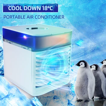 Mini klimatska Naprava Zračnega Hladilnika Ventilatorja 7 Barve Svetlobe, USB, Prenosna klimatska Naprava Sterilizacijo isinfection Zraka, Hladilni Ventilator