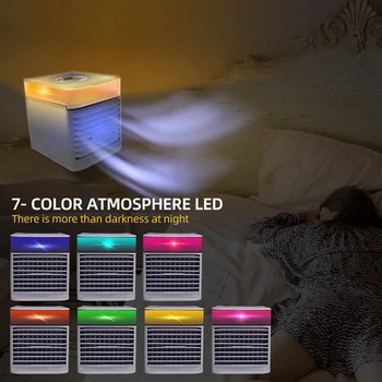 Mini klimatska Naprava Zračnega Hladilnika Ventilatorja 7 Barve Svetlobe, USB, Prenosna klimatska Naprava Sterilizacijo isinfection Zraka, Hladilni Ventilator