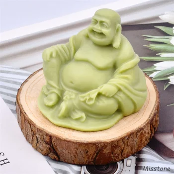 Maitreja Buda Silikonski Sveča Plesni 3D Nasmejan Buda Milo Die Ročno Umetnost Dekoracijo Sadra silikagel