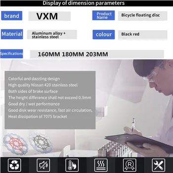 VXM 160/180/203 mm Gorsko Kolo Plavajoče Disk Kolesa Disk Plavajoče Zavore Disk Zavore Dodatki