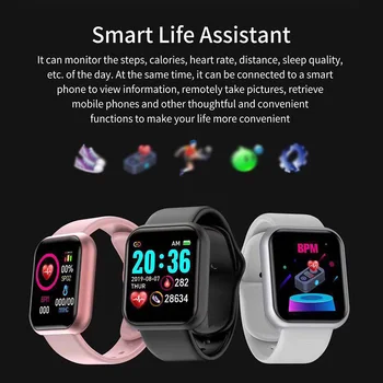 Reloj inteligente D20 par hombre y mujer, pulsera deportiva con Monitor de presin arterijski, Apple, Xiaomi Android, 2020
