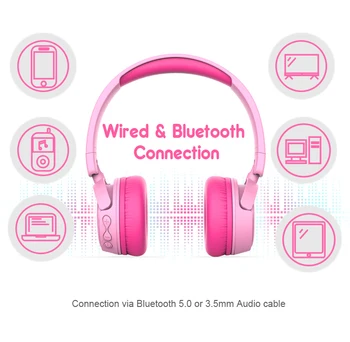 Gorsun Brezžični Otroci Slušalke z 85dB Regulator Glasnosti, Zložljive Bluetooth Stereo Nad Uho Otroci slušalke za fante in dekleta
