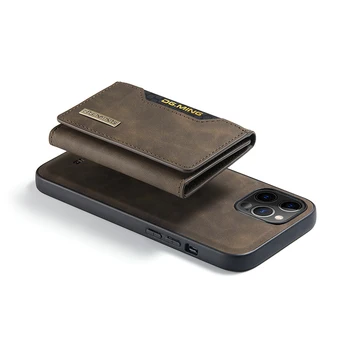 Odstranljiva Magnetni Denarnice Reža za Kartico Usnjena torbica Za iphone 11 12 Pro Max X XR XS Max 8 7 Plus Brezžično Polnjenje Telefona Primeru