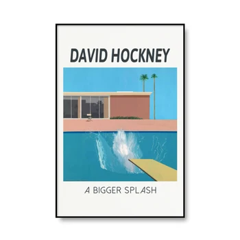 David Hockney Likovnih Del, Platno, Slikarsko Razstavo Plakatov Povzetek Bazen Plakatov In Fotografij Sodobno Domačo Pisarno Dekoracijo
