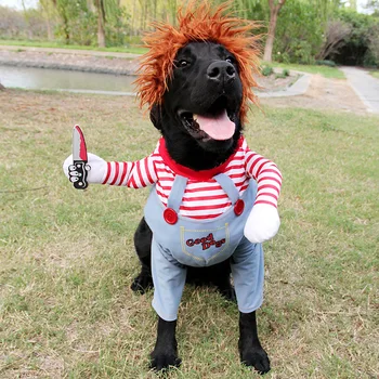 Jjeza tri-dimenzionalni oblačila smrtonosne lutka psa spremeni v Halloween pet kostum, majhne, srednje in velike pse psiček obleko