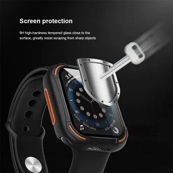 NILLKIN Primeru Za Apple Watch 4 5 6 SE 40MM Crash Odbijača Vključevanje Okvir In Kaljeno Steklo 40 mm
