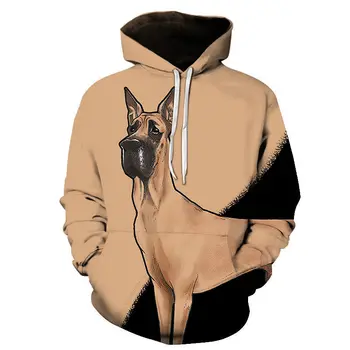 2021 Moda Živali Pes 3D Tiskanja Hoodie Moški Ženske Majica Pes Modelov Hooded Suknjič
