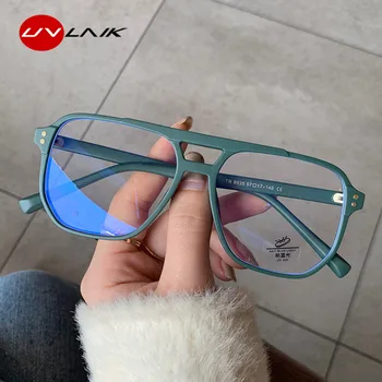 UVLAIK Modra Svetloba Blokiranje Računalnika Očal Okvir za Ženske TR90 Optični Okvir Očala Moški Dvojni Mostov Očala Očala