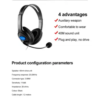 Gaming Slušalke Led Luči Bass sistem Stereo Slušalke za Zmanjšanje Hrupa Mic Igralec Slušalke Za PS4 PS5 Xbox Laptop PC Slušalka