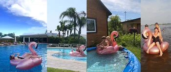 2021 Rose Zlato Flamingo Napihljivi Bazen Float Plavanje Krog Gume Obroč Pool Party Igrače Vodne Vzmetnice Plaži Posteljo Za Odrasle 95844