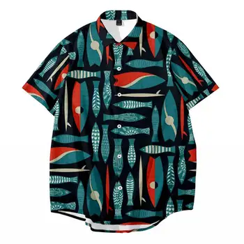 Velik Plus Velikost moška Majica Beach Slog Plus Velikost Tiskanja Majica Hawaiian Majica Počitnice Priložnostne Svoboden Kratek Sleeve Majica Za Moške