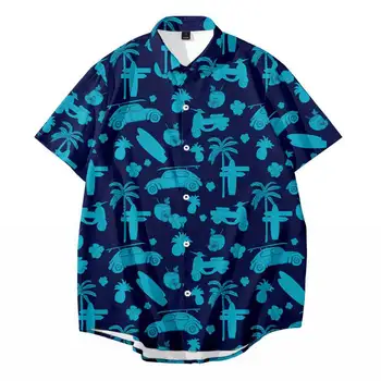 Velik Plus Velikost moška Majica Beach Slog Plus Velikost Tiskanja Majica Hawaiian Majica Počitnice Priložnostne Svoboden Kratek Sleeve Majica Za Moške