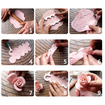 3Pcs Rose Peta Blumen Kuchen Fondat Rezalnik Dekorieren Plesni Zucker Backform Kche Werkzeug Backen Zubehr Kuchen Werkzeuge Bakewar