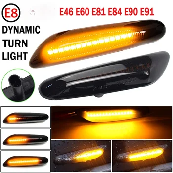 2PCS Dim Objektiv Dinamično Teče LED Vključite Signal Strani Marker Svetlobe Blinker Lučka Za E46 E60 E81 E84 E90 9712