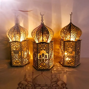 Muslimanski Festival Svetlobe Lesena Palača Svetlobe Noč EID Mubarak Ramadana Dekoracijo za Dom Ramadana ornament Islam Stranka Dobave