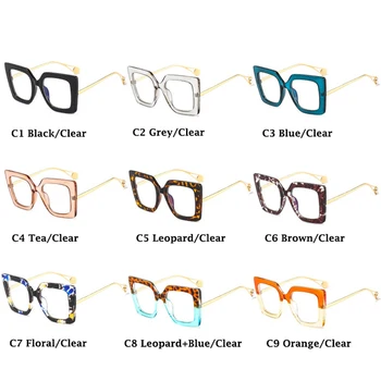 Trend Cvet Kvadratnih Očala Okvirji Za Ženske 2021 Trendi Razkošno Design Jasno Objektiv Oversize Očala Modnih Stilov 97411